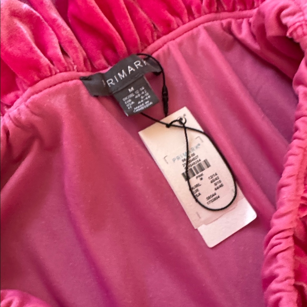 Pink Velvet Off Shoulder Abstract Dress - Picture 4 of 15